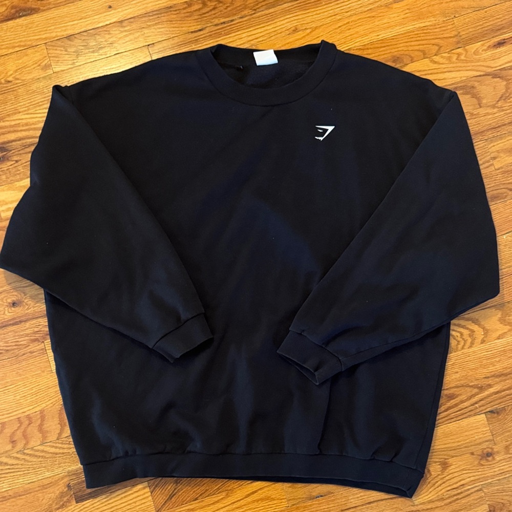 Gymshark Black Crewneck Sweatshirt with  White Logo